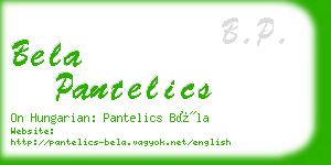 bela pantelics business card